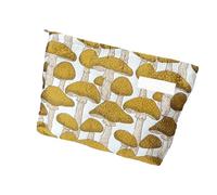 Elegante borsa da toilette a tema fungo, interno spazioso e cerniera ad accesso rapido, ideale per organizzare borsa per il trucco stampata alla moda, Giallo, A, Bellezza di massa