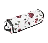 Elegante borsa da viaggio con rose rosse e tappetino resistente al calore con cerniera, impermeabile, organizer da viaggio per ferri da stiro, piastre e ferri da stiro, custodia da donna