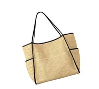 Elegante borsa di paglia da donna, borsa da viaggio sotto le ascelle, borsa a tracolla casual per vacanze al mare e vacanze casual