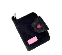 Elegante borsa fasciatoio morbida e robusta in peluche, comoda al tatto e per l'uso quotidiano, Nero