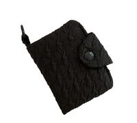 Elegante borsa in poliestere goffrata per cambio portamonete per professionisti che apprezzano e dettagliano la borsa portatile del cambiamento, Nero , Taglia unica