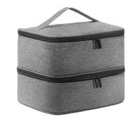 Elegante borsa organizer per unghie, smalto e lampada, a doppio strato, con manico robusto, grigio, Bellezza di massa
