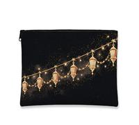 Elegante borsa per il trucco, borsa da viaggio per cosmetici con design vintage a lanterna per donne, piccola borsa portatile in tela con cerniera, borsa da toilette per la cura della pelle delle