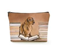 Elegante borsa per il trucco Borsa per cosmetici da viaggio in lino da donna Borsa per organizer per trucco durevole, professore di bassotto, per donne/uomini