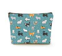 Elegante borsa per il trucco Borsa per cosmetici da viaggio in lino da donna Borsa per organizer per trucchi durevole, gatti esotici e ordinari, per donne/uomini