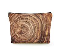 Elegante borsa per il trucco Borse per cosmetici da viaggio in lino da donna Borsa per organizer per trucco durevole, ceppo di quercia abbattuto, per donne/uomini