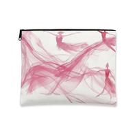 Elegante borsa per il trucco con ballerina, borsa da viaggio artistica per donne, piccola borsa portatile in tela con cerniera, borsa da toeletta stagionale per la cura della pelle, Pesca, 7x9 Inch