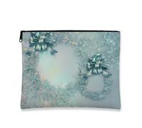 Elegante borsa per il trucco, con corona verde, borsa da viaggio per cosmetici, da donna, piccola borsa portatile in tela con cerniera, borsa da toilette natalizia per la cura della pelle, Verde scuro