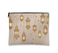 Elegante borsa per il trucco con lanterna, borsa da viaggio decorativa per cosmetici, da donna, piccola borsa portatile in tela con cerniera, borsa da toilette per la cura della pelle delle vacanze