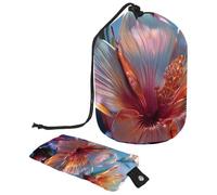 Elegante borsa per il trucco da donna, impermeabile, con coulisse, ideale per riporre e proteggere la tua collezione di trucchi, fiore di cristallo, Multicolore,