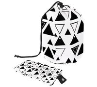 Elegante borsa per il trucco impermeabile con coulisse per donne, perfetta per organizzare e proteggere gli elementi essenziali di bellezza, motivo geometrico triangolare, Multicolore,