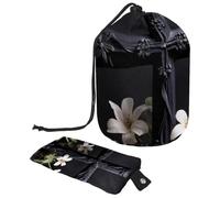 Elegante borsa per il trucco impermeabile con coulisse per donne, perfetta per organizzare il trucco in viaggio, croce nera pasquale, Multicolore, 9.9x6.9in/25.2x17.6cm;6x3.5in/15.2x8.8cm