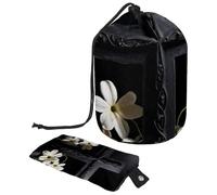 Elegante borsa per il trucco impermeabile da donna, resistente e comoda per riporre trucchi e articoli da toeletta, croce nera pasquale, Multicolore, 9.9x6.9in/25.2x17.6cm;6x3.5in/15.2x8.8cm