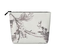 Elegante borsa per il trucco in canapa finta con stampa bandiera dell'Ucraina, organizer da viaggio per articoli da toeletta, borsa cosmetica riutilizzabile con grande capacità, Grafite., Taglia unica