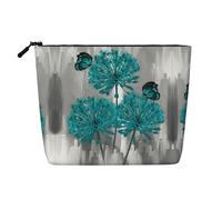 Elegante borsa per il trucco in canapa finta con stampa di api girasoli margherite e fiori di rosa - organizer da viaggio per articoli da toeletta, astuccio cosmetico riutilizzabile con grande