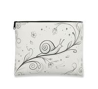 Elegante borsa per il trucco vintage a forma di lumaca, borsa da viaggio per cosmetici da donna, organizer portatile in tela con cerniera, ideale per la cura della pelle primaverile, bianco, 7x9 Inch