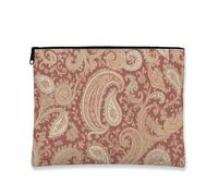 Elegante borsa per il trucco vintage, borsa da viaggio per cosmetici con motivo cachemire rosso per donne, piccola borsa portatile in tela con cerniera, elegante borsa da toilette, Rosso, 7x9 Inch