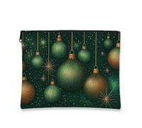 Elegante borsa per il trucco vintage, organizer per cosmetici per le vacanze, organizer per cosmetici da donna, borsa portatile in tela con cerniera, borsa da toilette natalizia per la cura della