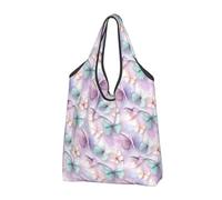 Elegante borsa per la spesa riutilizzabile con stampa di farfalle - 2 pz borsa della spesa pieghevole con manici