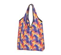 Elegante borsa per la spesa riutilizzabile con stampa di lupi blu, 1 borsa della spesa pieghevole con manici