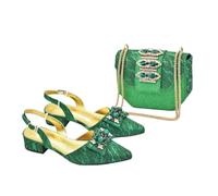 Elegante borsa per scarpe da donna con papillon luminoso africano a punta tacco basso scarpe per festa di nozze banchetto, EN8, 40.5 EU