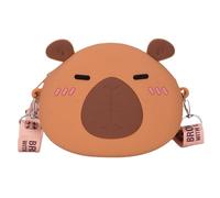 Elegante borsa per soldi in silicone Capybara, comoda, rotonda, portamonete a tracolla, portamonete per bambini, a tema animale, portamonete da viaggio, 01style, Bellezza di massa