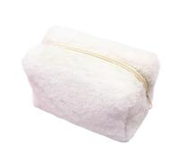 Elegante borsa per trucchi artigianale in robusto poliestere, accessorio portatile per uso quotidiano, viaggi o organizzazione domestica, bianco
