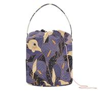 Elegante borsa portatile per uncinetto con calle bianche e viola vintage per uncinetto