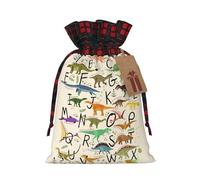 Elegante borsa regalo con coulisse in iuta artigianale con dinosauri - un elegante sacchetto regalo in tessuto perfetto per ogni occasione