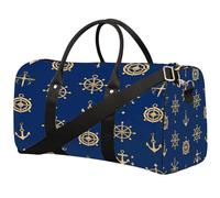 Elegante borsa sportiva da palestra con timone con ancora marina, per uomini e donne, resistente all'acqua, pieghevole, da viaggio, leggera, da portare con sé, per allenamento e ospedale