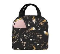 Elegante borsa termica per il pranzo, con motivo note musicali, borsa da picnic, borsa da lavoro, borsa da campeggio