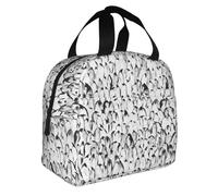 Elegante borsa termica per il pranzo, con stampa di una folla di pinguini, pieghevole, per snack, bevande, ragazzi, ragazze, adolescenti, picnic