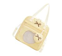 Elegante borsa trasparente oversize alternativa resistente agli strappi borsa a tracolla in nylon borsa a tracolla per e pendolari anime trasparente, Giallo, One Size