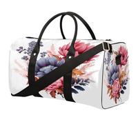 Elegante borsone da viaggio pieghevole con peonia e erbe aromatiche, impermeabile, per sport, palestra, con spallacci