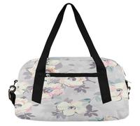 Elegante borsone floreale per bambini per la notte, per ragazze e ragazzi, borsa da palestra leggera con fiori moderni per bambini, piccola borsa da viaggio per la danza, Elegante floreale, 18.4L x