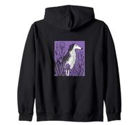Elegante Borzoi con fiori di iris per amanti dei cani arte floreale Felpa con Cappuccio