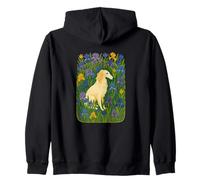 Elegante Borzoi con fiori di iris per amanti dei cani arte floreale Felpa con Cappuccio