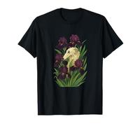 Elegante Borzoi con fiori di iris per amanti dei cani arte floreale Maglietta