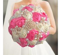 Elegante bouquet da sposa con nappe, fiori artificiali fatti a mano, per sposa o decorazione, B33, 18 cm