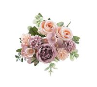 Elegante Bouquet da Sposa con Peonie Artificiali e Rose per Arredamento Casa