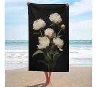 Elegante bouquet di peonie telo mare in microfibra senza sabbia grandi asciugamani doccia multiuso assorbente per bagno piscina 130 x 80 cm
