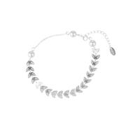 Elegante bracciale in argento 999 con spiga di grano, coda di pesce e perle, insolito design autunnale, regalo vintage, compatibile con le donne