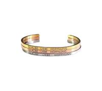 Elegante bracciale in argento, oro o oro rosa con mantra e incisione, 2 misure, rosegold/Größe XS-S, Acciaio inossidabile, 0