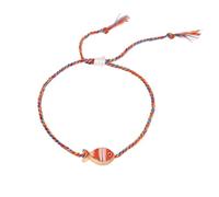 Elegante bracciale intrecciato regolabile con fascino di pesce metallico e finitura a olio liscia per l'uso quotidiano alla moda Fish Fascino regolabile, Taglia unica, come descritto