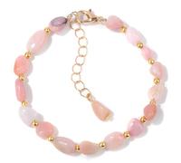 Elegante braccialetto da donna con pietre preziose ovali, chiusura a moschettone e catena regolabile per un comfort personalizzato