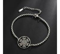 Elegante braccialetto in acciaio inossidabile con ciondolo a forma di Arcangelo con cerchio, amuleto con sigillo di angelo sacro, accessorio alla moda, casual e versatile, da donna