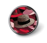 Elegante broche redondo con diseño de leopardo, rosa, rojo y negro, para hombre y mujer, ideal como insignia de moda, para cuello, vestido, chaqueta, mochila y accesorios.