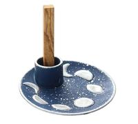 Elegante bruciatore per incensi, in ceramica, design in legno di Santo, per meditazioni, spazio e soggiorno