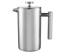 Elegante caffettiera a pressa francese da 1000 ml, colore argento, modello DUKA