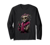 Elegante Calice da Vino con Gatto Leopardato alla Moda, Grande Maglia a Manica